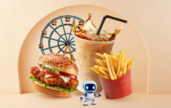 Ilustrasi makanan dan minuman.